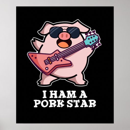 Ich habe einen Schweinestern Funny Rock Star Pig P Poster (Vorne)