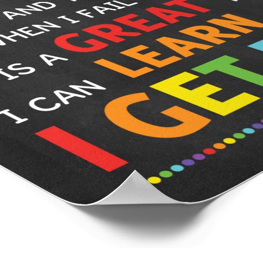 Ich habe einen wachstumsorientierten Unterricht Poster (Ecke)