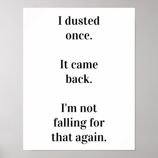 Ich habe einmal gestaubt poster (Vorne)