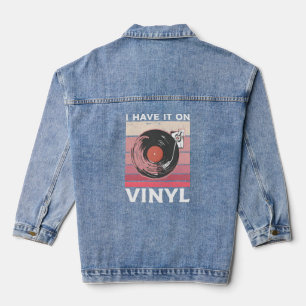 Ich habe es auf Vinyl Record Player Music Jeansjacke
