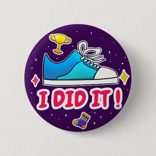 Ich habe es getan - 2 1/4" Abzeichen, Lila Button (Vorderseite)