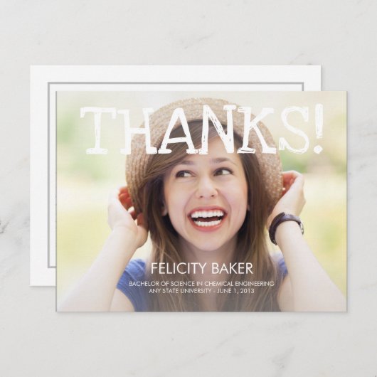 Ich habe es getan! Abschluss Danke Karte (Vorne/Hinten)