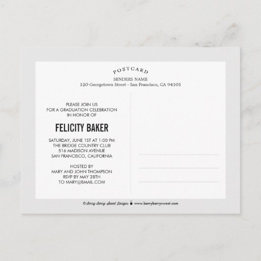 Ich habe es getan! Ankündigung des Abschlusses - W (Rückseite)