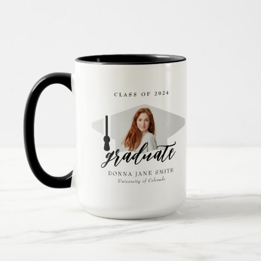 Ich habe es getan! Graduierungsobergrenze Personal Tasse (Links)