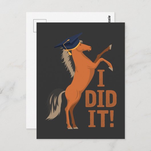 Ich habe es Pferd mit Graduiertenstudium gemacht Postkarte (Vorne/Hinten)