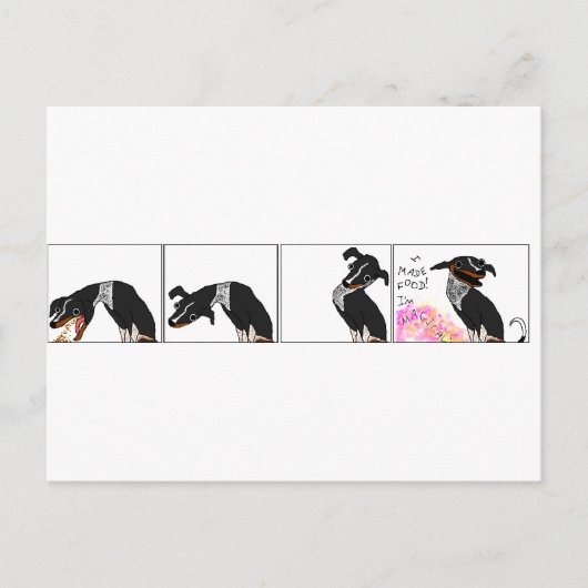 "Ich habe Essen gemacht" Postkarte (Vorderseite)