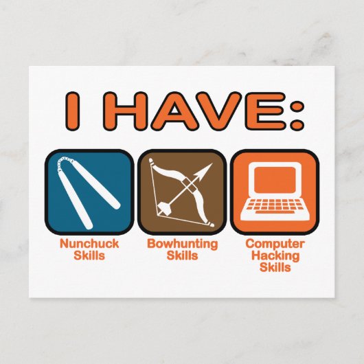 Ich habe Fähigkeiten, die Napoleon Dynamite hat Postkarte (Vorderseite)