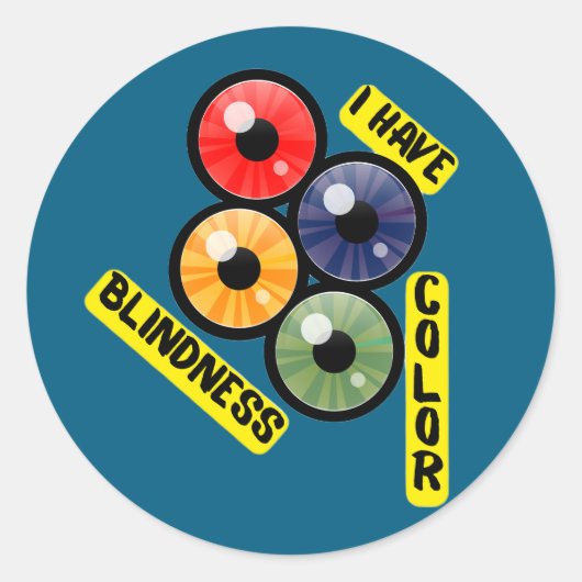 Ich habe Farbblindheit - 4 Augen Runder Aufkleber (Vorderseite)