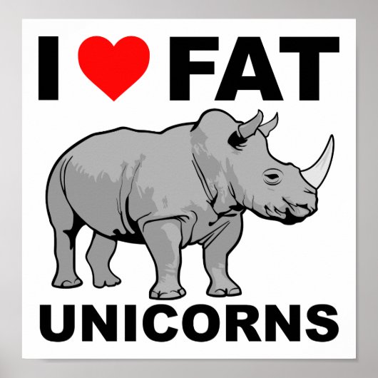 Ich habe Fat Unicorn Rhino Funny Poster (Vorne)