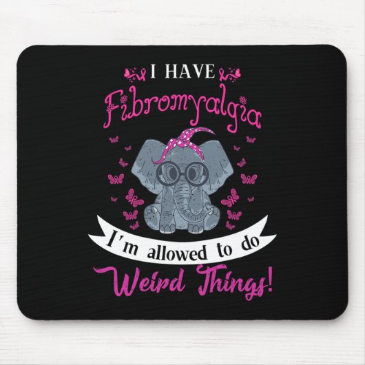 Ich habe Fibromyalgie Bewusstsein Niedlich Elefant Mousepad (Vorne)