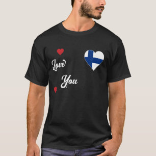 Ich habe Finnland mit finnischer Flagge im Herzen T-Shirt