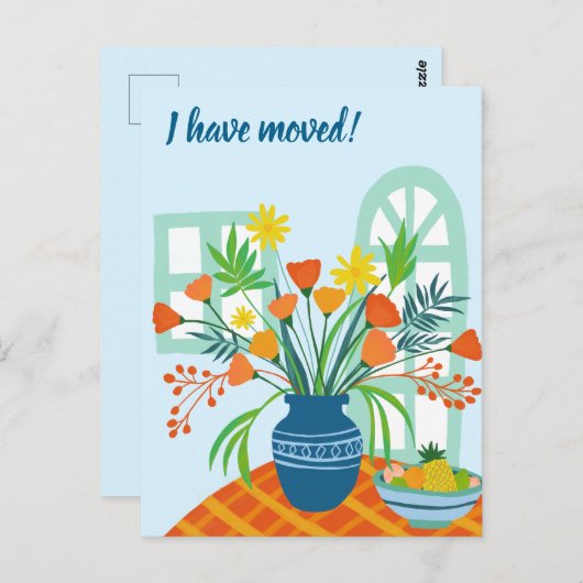 Ich habe Floral Bouquet neue Zuhause-Adresse Niedl Postkarte (Vorne/Hinten)