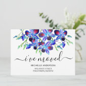 Ich habe Floral Dusty Blue Orchids Name New Zuhaus Ankündigung (Stehend Vorderseite)
