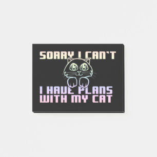 Ich habe Flugzeug mit meiner Katze Post-it Klebezettel