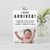 Ich habe Foto Baby Birth Ankündigung (Stehend Vorderseite)