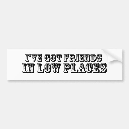 Ich habe FREUNDE IN DEN NIEDRIGEN PLÄTZEN Autoaufkleber (Vorne)