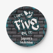 Ich habe fünf darauf got - Junge, fünfte Geburtsta Pappteller (Vorderseite)