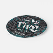 Ich habe fünf darauf got - Junge, fünfte Geburtsta Pappteller (Schrägansicht)