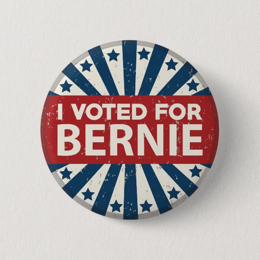 Ich habe für Bernie gestimmt Button (Vorderseite)