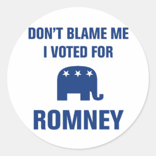 Ich habe für Romney gestimmt Runder Aufkleber