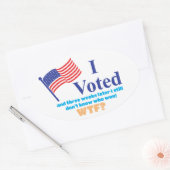 Ich habe für WACHSTUM gestimmt? Ovaler Aufkleber (Umschlag)