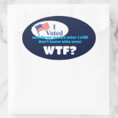 Ich habe für WACHSTUM gestimmt? Ovaler Aufkleber (Tasche)