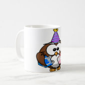 "ICH HABE GEBURTSTAG" EULE KAFFEETASSE (Vorderseite Links)