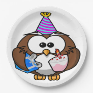 "ICH HABE GEBURTSTAG" EULE PAPPTELLER