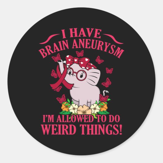 Ich habe Gehirnaneurysma-Aufklärung Monat Unterstü Runder Aufkleber (Vorderseite)