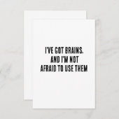 Ich habe Gehirne got, und ich habe keine Angst, si Dankeskarte (Vorne/Hinten)