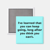 Ich habe gelernt, dass du behalte zu gehen, lange magnet (Vorderseite/Rückseite)