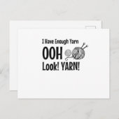 Ich habe genug Garne lustig Knetkrochet Postkarte (Vorne/Hinten)