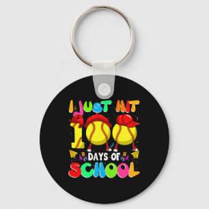 Ich habe gerade 100 Tage der Schule Softball Kids Schlüsselanhänger