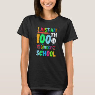 Ich habe gerade 100 Tage Schule erreicht Baseball- T-Shirt
