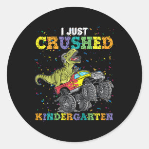 Ich habe gerade den Kindergarten Dinosaurier Trex  Runder Aufkleber