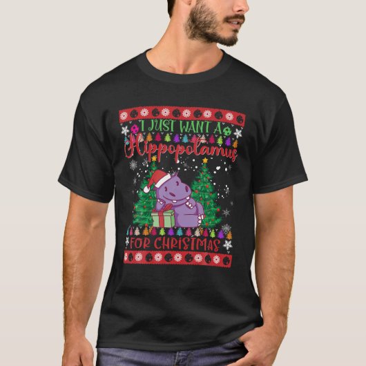 Ich habe gerade einen Hippopotamus für Weihnachten T-Shirt (Vorderseite)