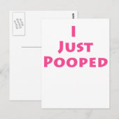 Ich habe gerade Gekackt Postkarte (Vorne/Hinten)