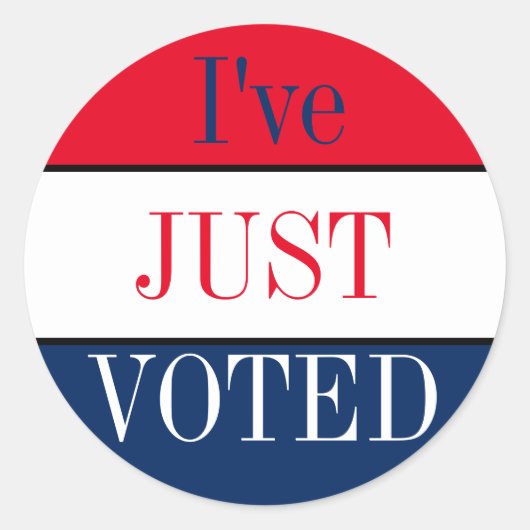 Ich habe gerade gewählt runder aufkleber (Vorderseite)