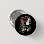 Ich habe gerade Gewollt, Kaffee trinken Weihnachts Button (Vorne & Hinten)