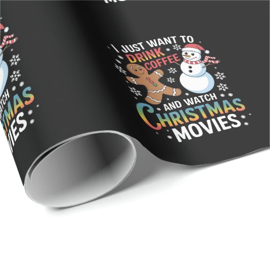 Ich habe gerade Gewollt, Kaffee trinken Weihnachts Geschenkpapier (Rolleneckpunkt)