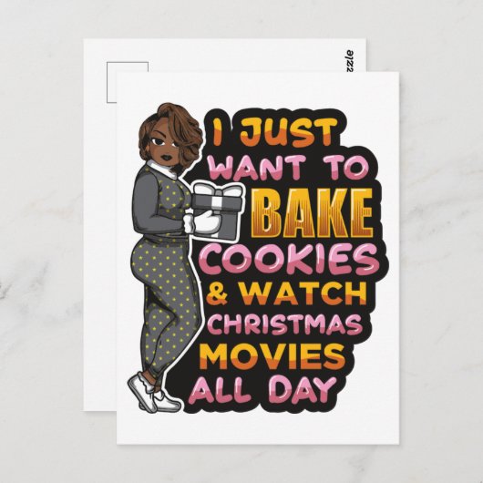 Ich habe gerade gewollt, Kekse zu backen und Weihn Postkarte (Vorne/Hinten)