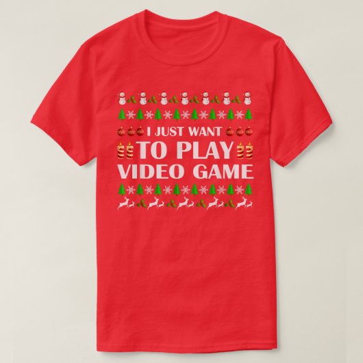 Ich habe gerade Gewollt, Videospiel Ugi Weihnachts T-Shirt (Design vorne)