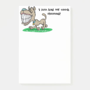 "Ich habe gerade meine Zähne gereinigt." Post-it Klebezettel