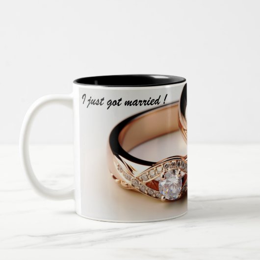 Ich habe gerade verheiratet got! Mug Zweifarbige Tasse (Links)