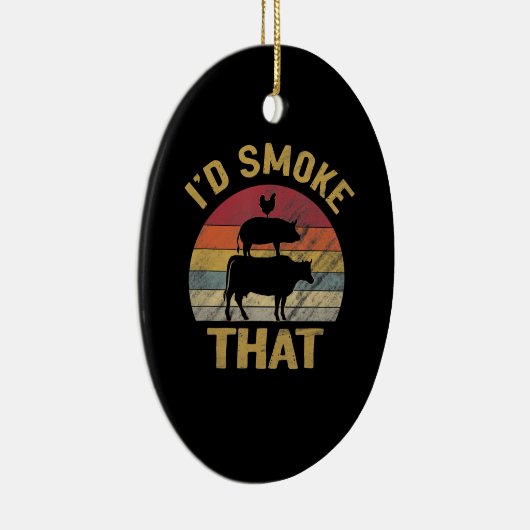 Ich habe geraucht, dass die lustige GRILLEN Smoker Keramik Ornament (Rechts)