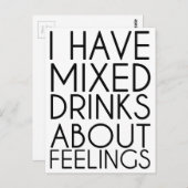 ICH HABE GETRÄNKE ÜBER GEFÜHLE GEMISCHT POSTKARTE (Vorne/Hinten)