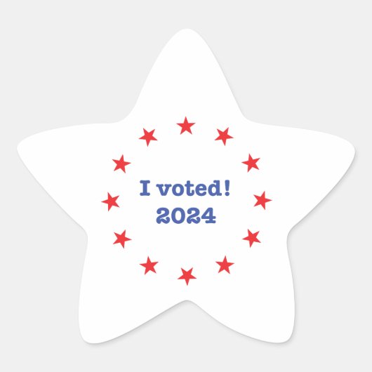 Ich habe gewählt! 2024 Stern-Aufkleber (Vorderseite)