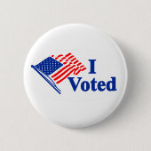 Ich habe gewählt USA-Flaggen-Aufkleber Button (Vorderseite)