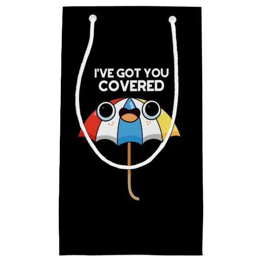 Ich habe Got, du Covered Funny Umbrella Pun Dark B Kleine Geschenktüte (Vorderseite)