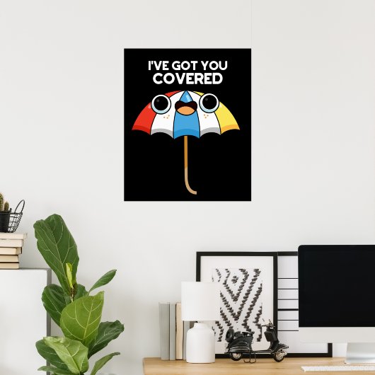 Ich habe Got, du Covered Funny Umbrella Pun Dark B Poster (Heimbüro)